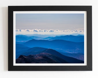 Mount Washington Blues- Mount Washington State Park, New Hampshire Framed Fine Art Print