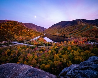 Artist Bluff Fall Sunset, Franconia Notch State Park New Hampshire, New Hampshire Fine Art Print