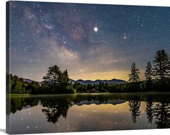 Coffin Pond Milky Way, Sugar Hill New Hampshire Canvas, Metal, or Acrylic Print