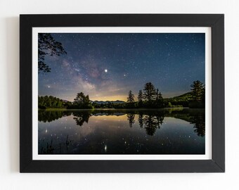 Coffin Pond Milky Way, Sugar Hill New Hampshire  Framed Fine Art Print