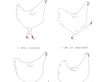 Encouragement Chickens Square Print