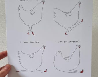 Encouragement Chickens square print