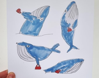Nice Whale Square Print