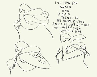 Hug & Be Hungry square Print