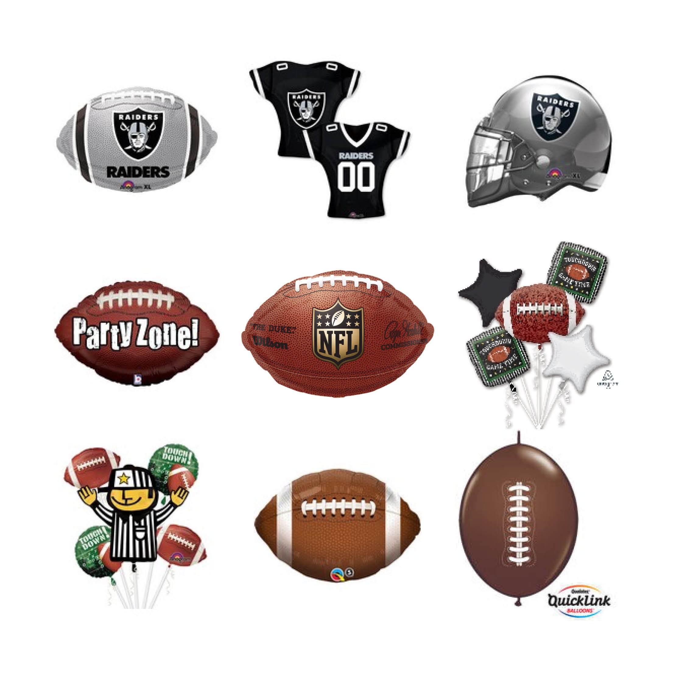 Oakland Raiders NFL Football Themed Birthday Party Balloons Etsy