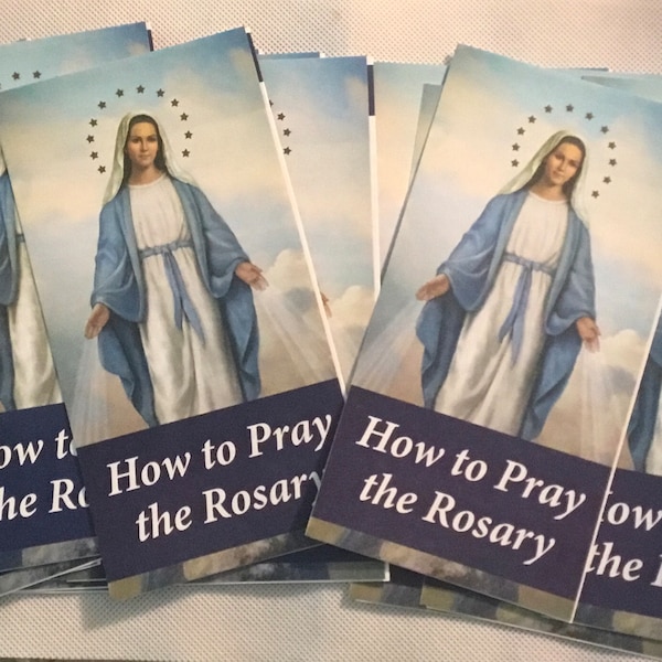 How to Pray the Rosary English 15pcs Full Color Leaflets Pamphlets Prayer guides