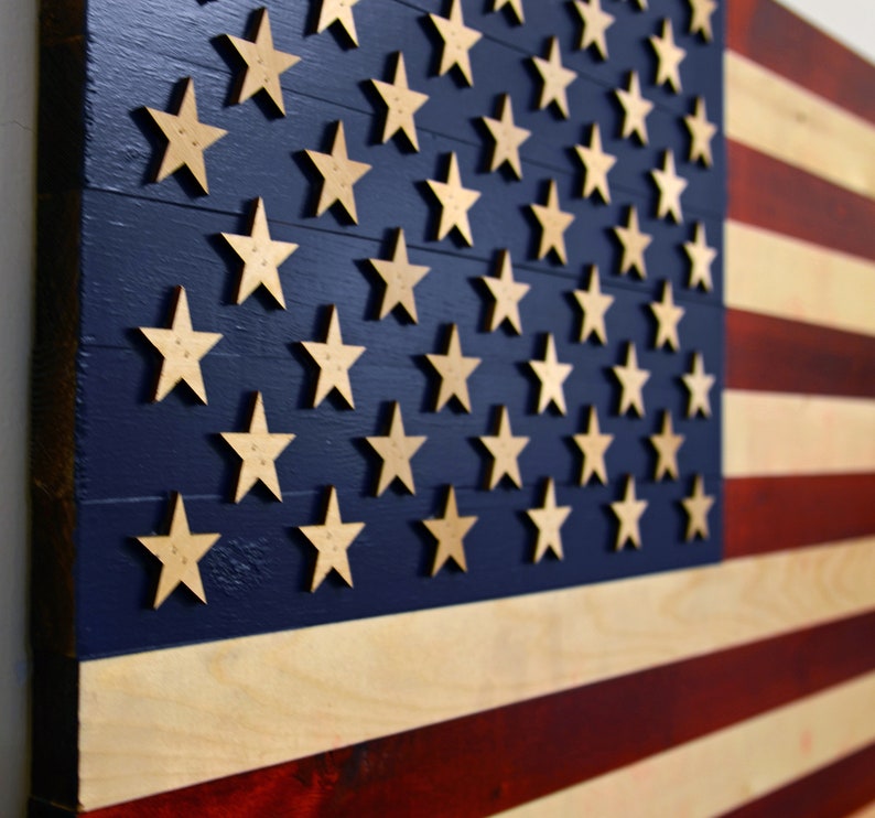 Large Wooden American Flag Wood American Flag Rustic Etsy
