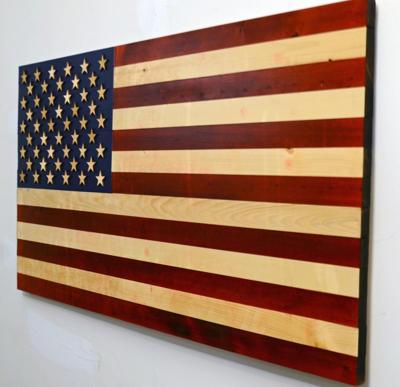 Large Wooden American Flag Wood American Flag Rustic Etsy