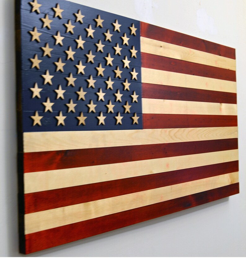 Large Wooden American Flag Wood American Flag Rustic Etsy