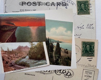 Early American Railroad PostCards Post Card Set Lithograph Colorado Oregon Utah