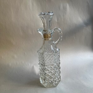 Vintage Wexford Anchor Hocking Vinegar Oil Cruet Bottle with Fancy Stopper