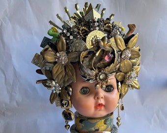 Misha Found Object Assemblage by Candiland Art Altered Art Doll