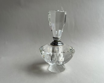 Vintage Cut Crystal Perfume Decanter with Crystal Tip Stopper