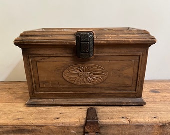 Vintage Faux Carved Wood Sewing Box by Lerner New York