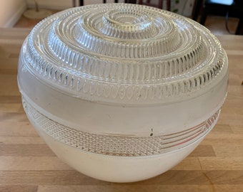 Vintage Ceiling Light Cover, Frosted Bulls Eye Glass Shade Globe