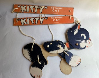 Vintage Kitty The Pup-Pet Cat a 1940s String Puppet Toy