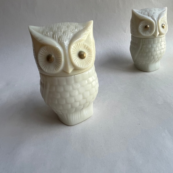 Vintage White Owl Jar by Avon Collectable Bird
