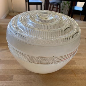 Vintage Ceiling Light Cover, Frosted Bulls Eye Glass Shade Globe