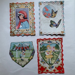Art Nouveau Embossed Paper Valentines Card Greetings Litho Postcard