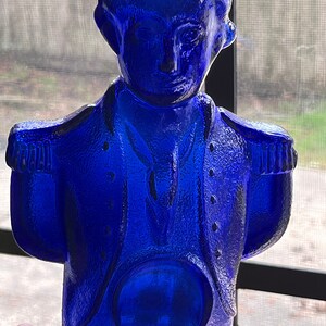 Vintage Cobalt Blue George Washington Bottle: Jacquin Bicentennial