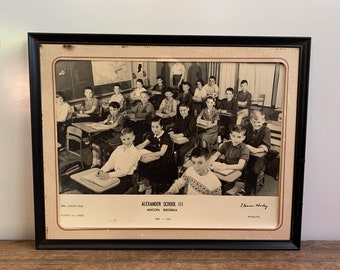 Framed Alexander Elementary School Mrs Hale 5th Grade Class Photo 1962 Macon Georgia