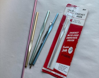 Vintage Susan Bates In-Line SILVALUME Steelite Crochet Hook USA Selection