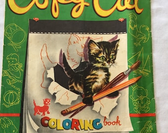 Vintage Copy Cat Coloring Book by Abbott