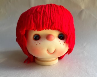 Vintage Large Mitzy 10.25” Vinyl Doll Doll Head with Red Yarn Hair