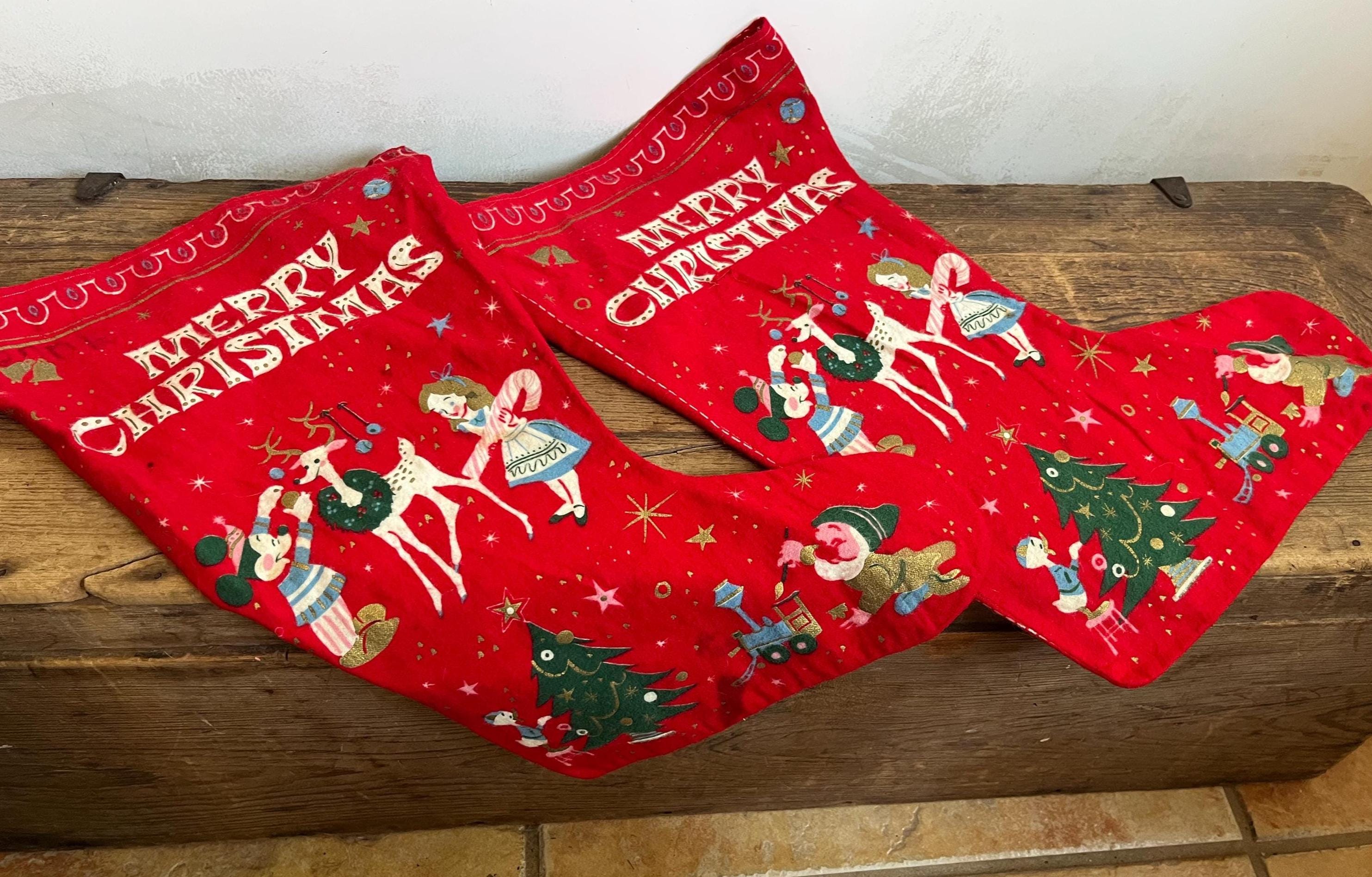 Vintage 1960s Walt Disney Christmas Stocking Mickey Mouse, Alice