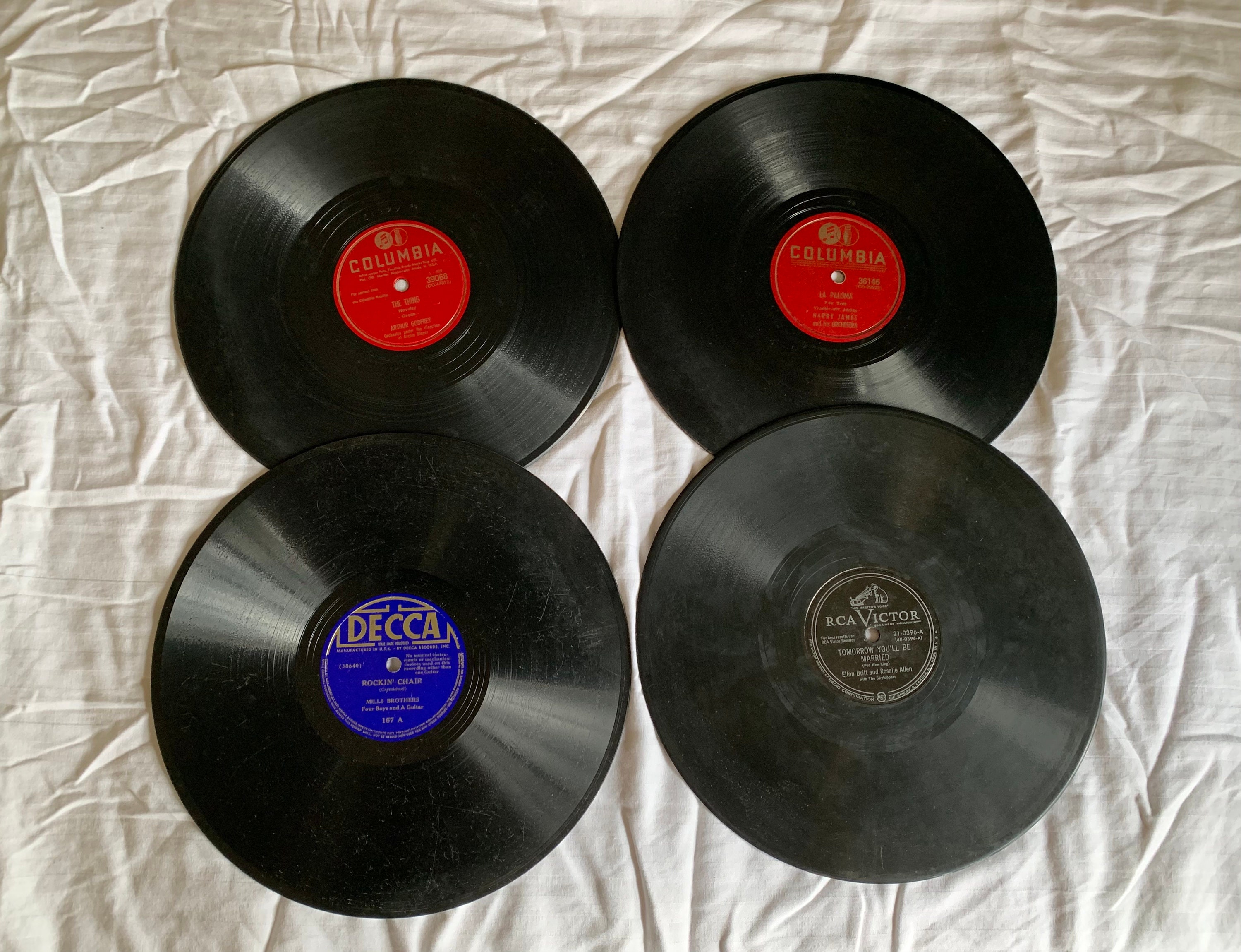 Vintage Decca, RCA Victor, Columbia 78 Rpm Records