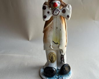 Vintage Italian Pastel Ceramica Fatto Amano Clown Statue - Etsy