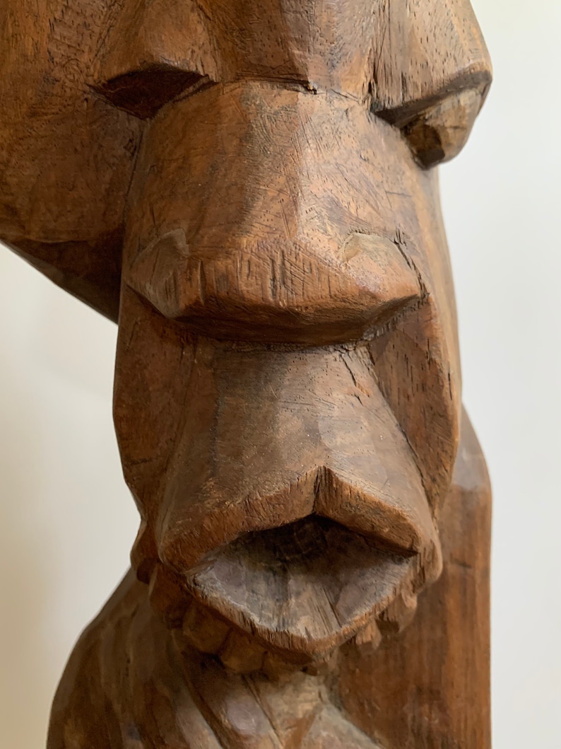 Vintage African Congo Yaka Tribal Hand Carved Wood Figure Statue