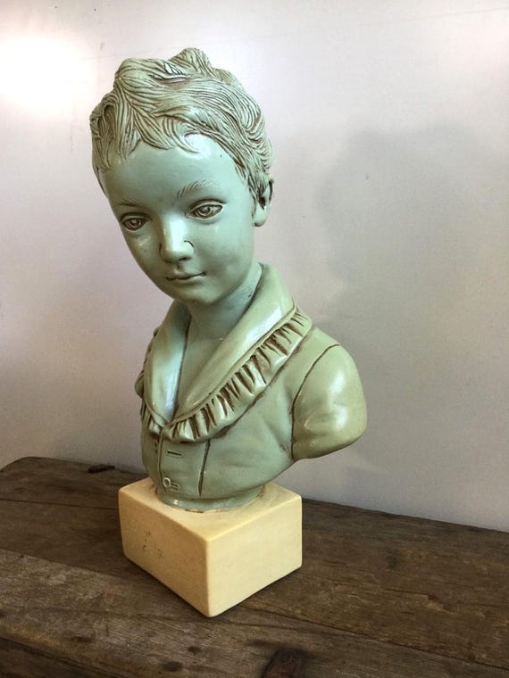 Jaru Chalkware Bust Boy Statue - Etsy