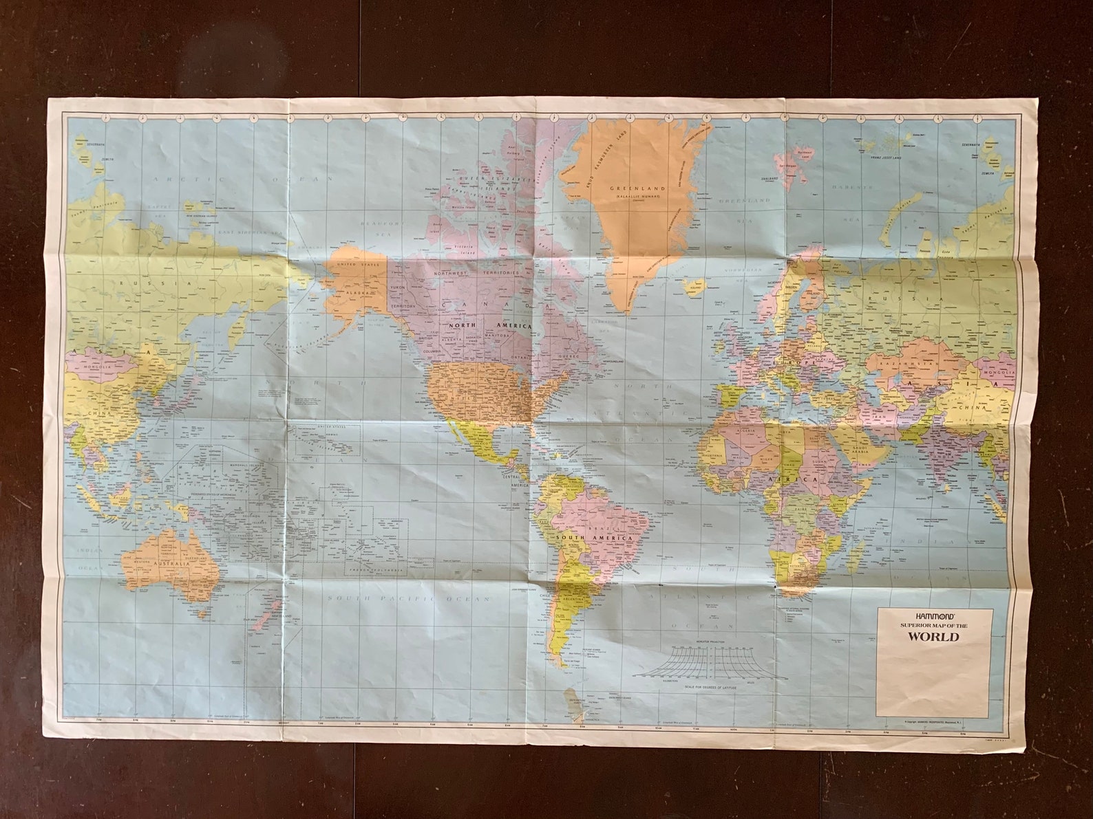Vintage Hammond Superior Map of the World circa 1980s Etsy
