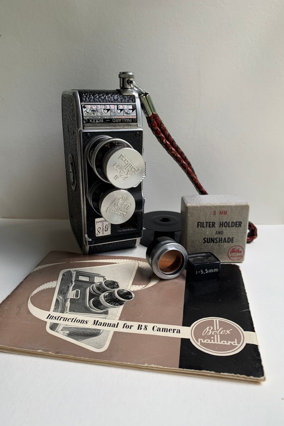 Vintage Paillard Bolex B8 8mm Movie Camera With Lenses