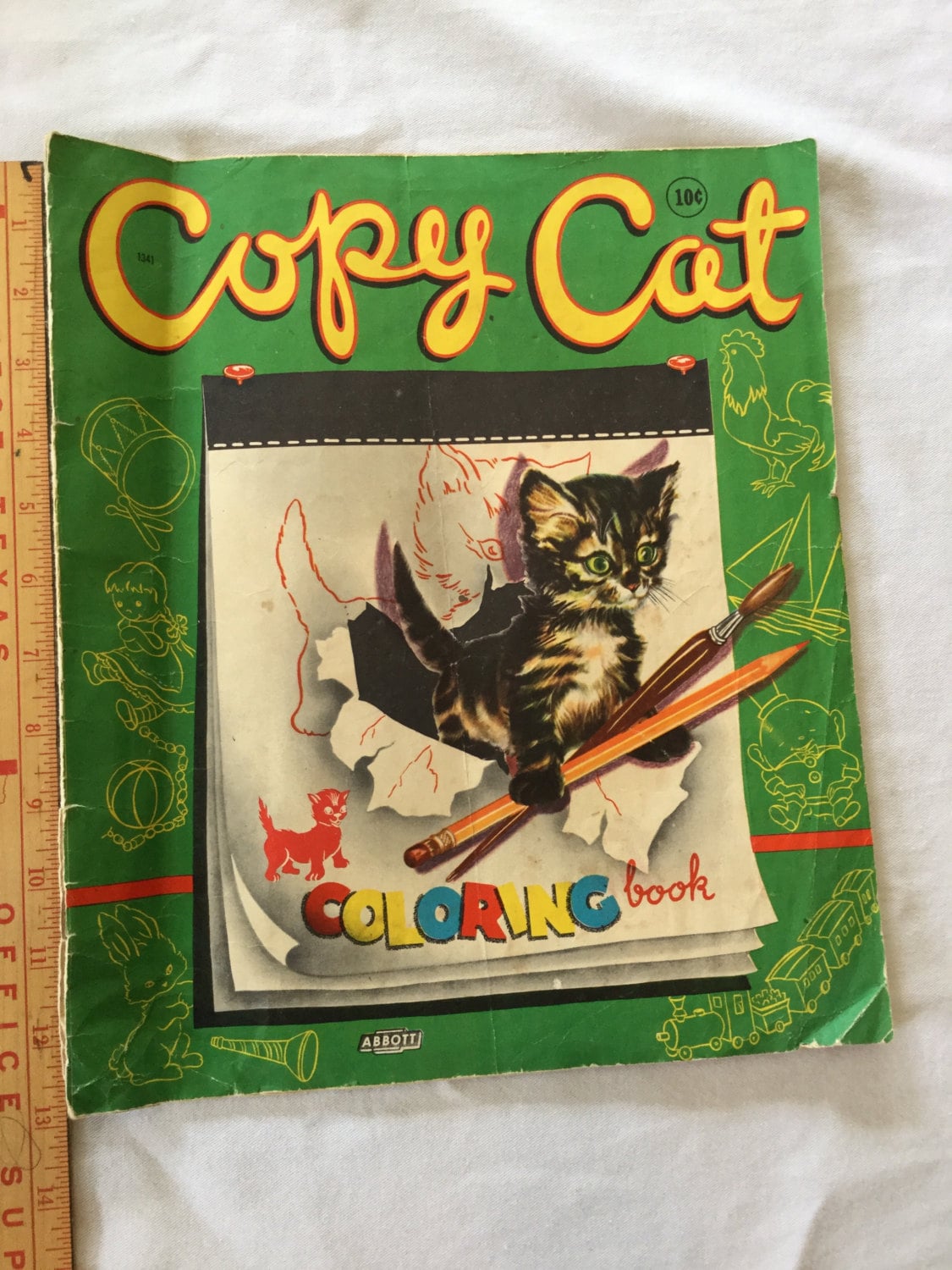 Vintage Copy Cat Coloring Book by Abbott - Etsy