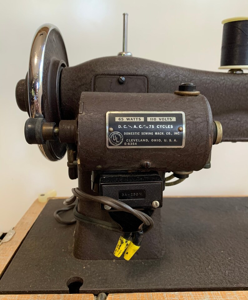 Vintage Domestic Sewing Machine With Brown Matte Crinkle Etsy