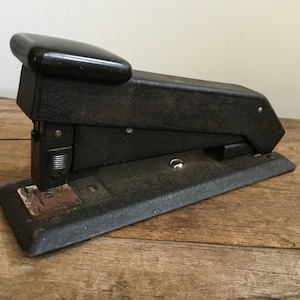 Early Bostitch Office Paper Stapler with Black Vintage Crinkle Finish