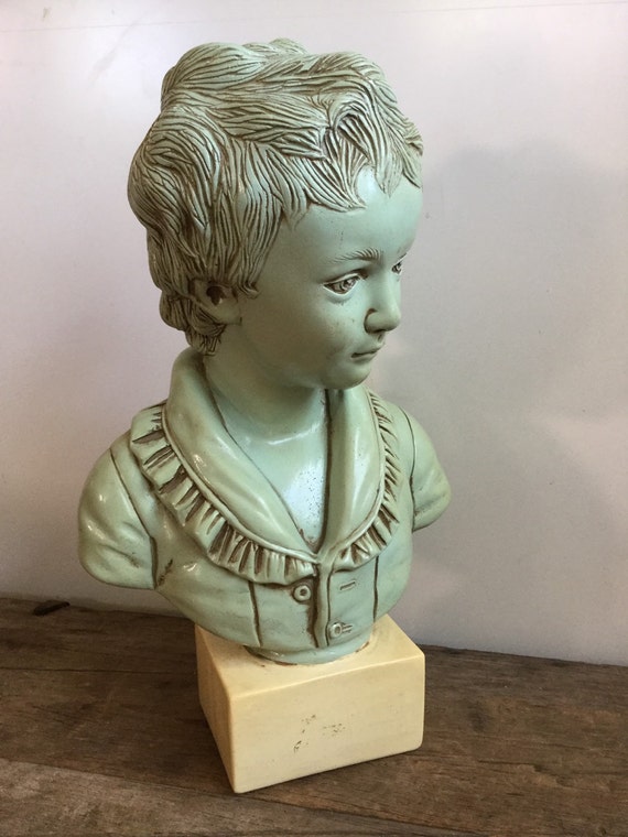 Jaru Chalkware Bust Boy Statue - Etsy