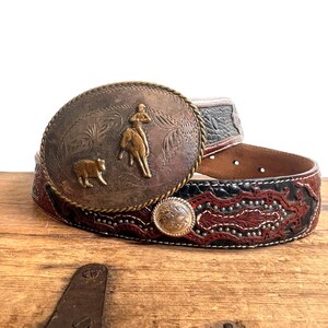Vintage Tooled Leather Belt 32 - Etsy - Page 2 display picture 1