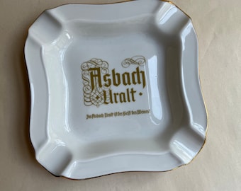 Vintage German Asbach Uralt Ashtray by Heinrich Porcelain, Brandy Advertising