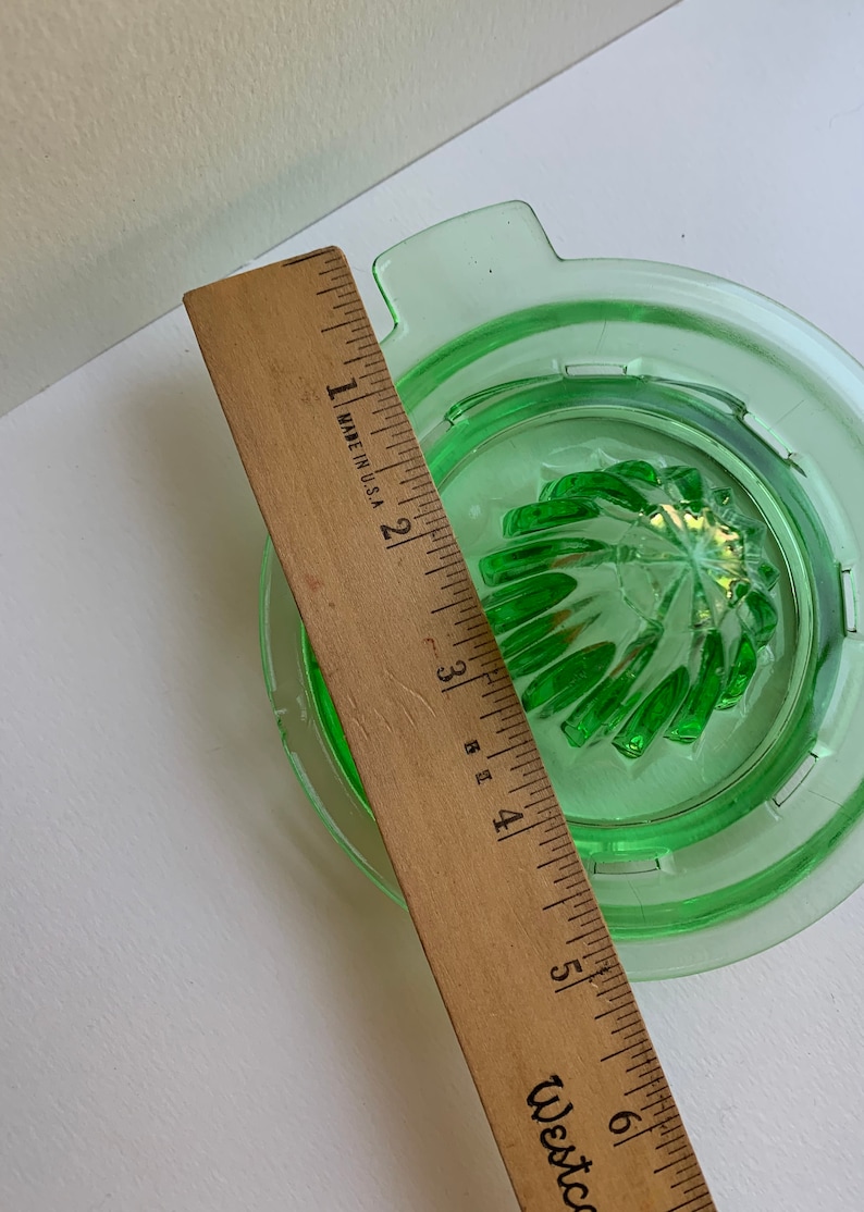 Vintage Depression Era Vaseline Glass Juicer Reamer Black Etsy