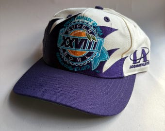 Vintage 1994 Super Bowl XXVIII Purple Shark Tooth Snapback Cap Hat
