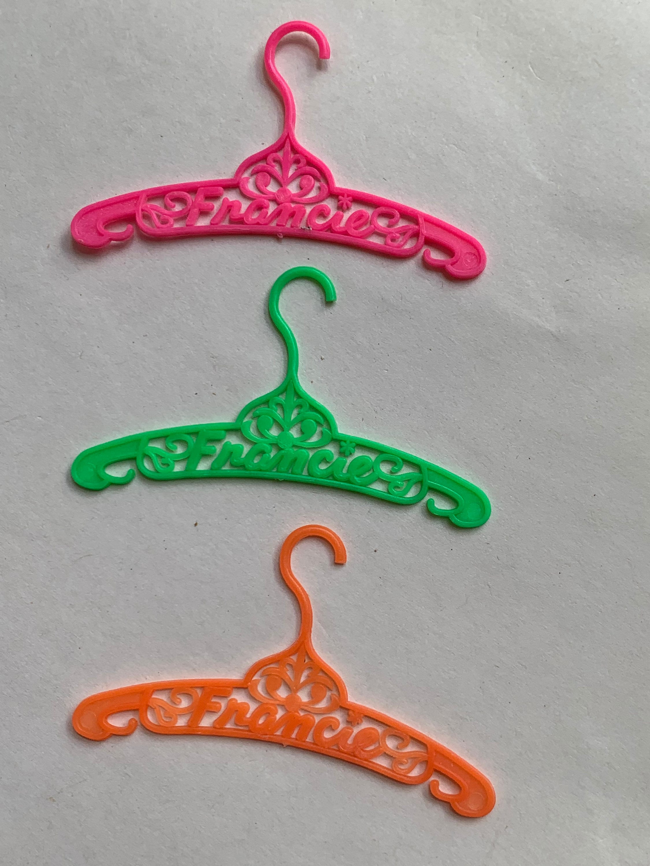 Vintage Francie Doll Clothing Hangers Neon Orange Green & Hot Pink By  Mattel Circa 1965 Barbie's Cousin Accessories - Yahoo Shopping