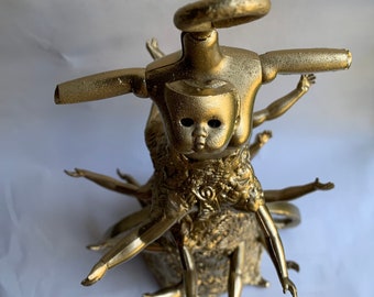 Helping Hands Found Object Sculpture by Candiland Art