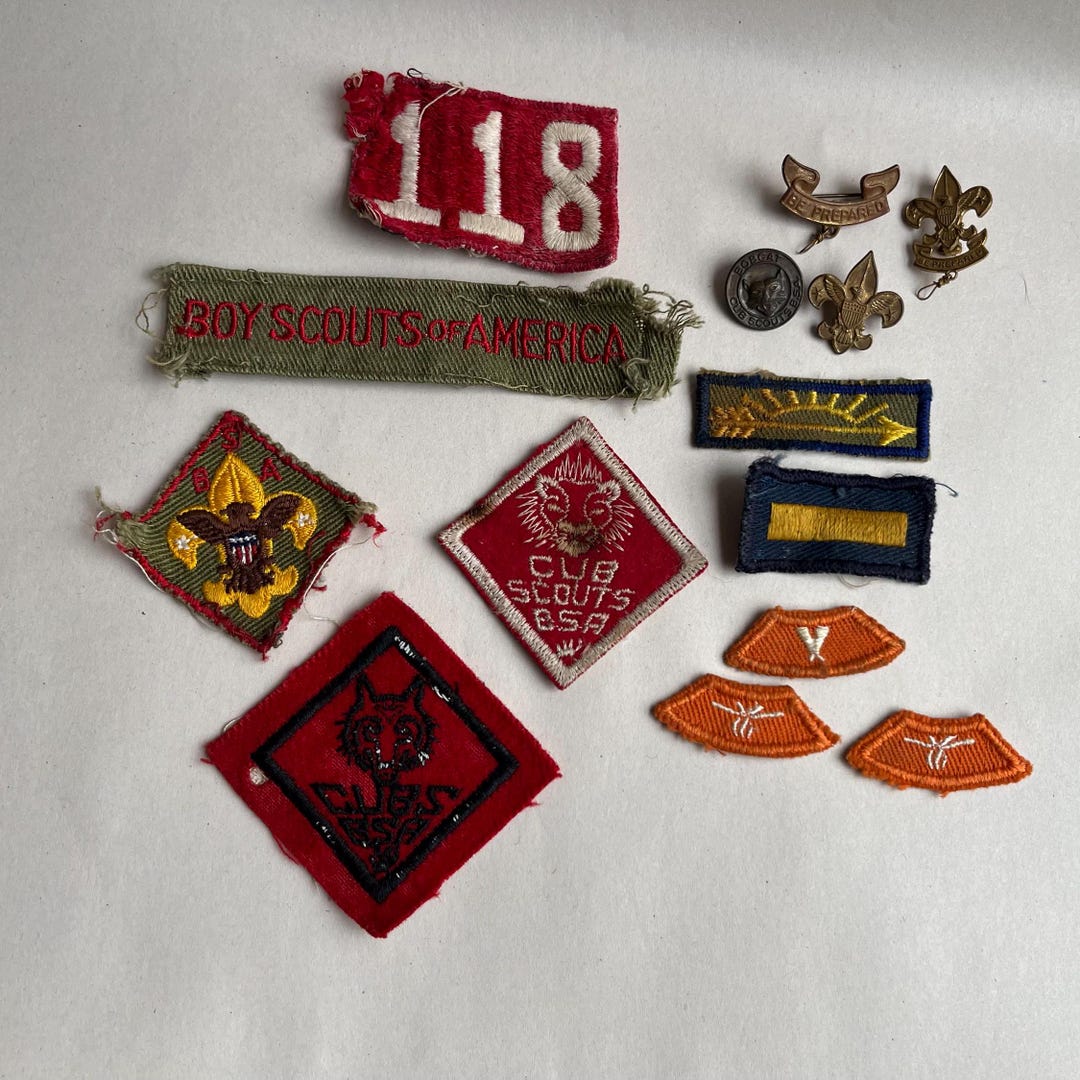 Vintage Cub Scouts Boy Scouts of America Patches and Pins, BSA Pat 1911