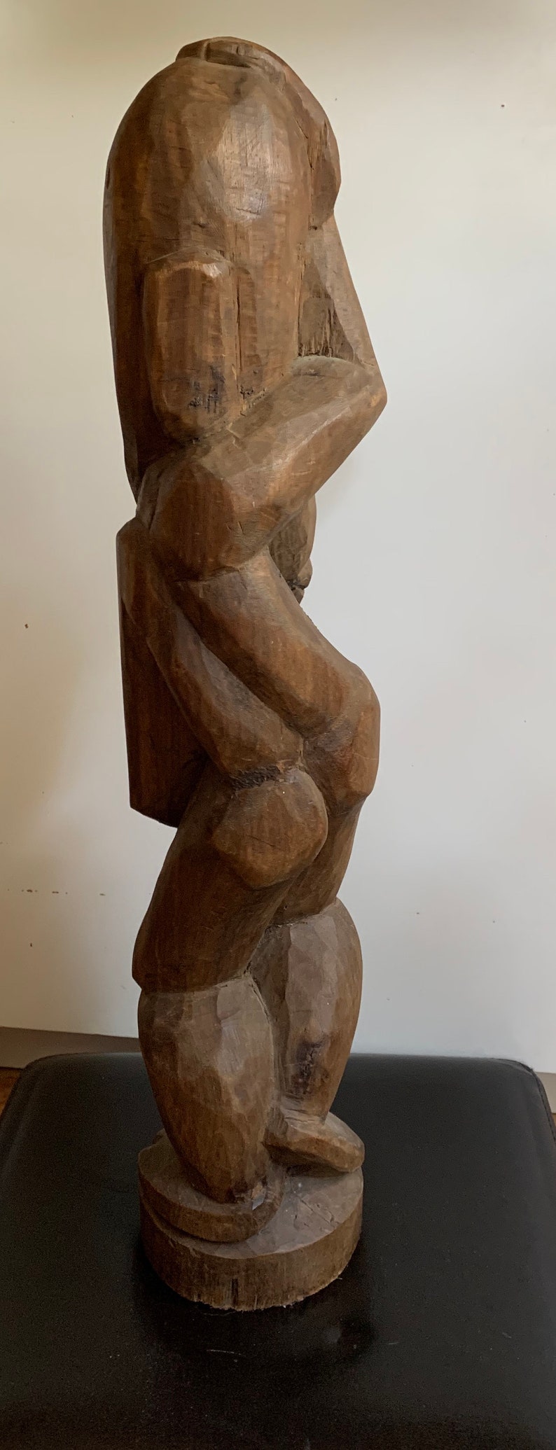 Vintage African Congo Yaka Tribal Hand Carved Wood Figure Statue