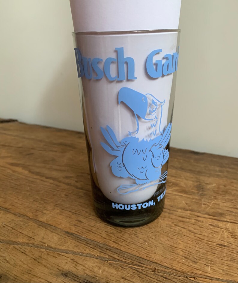 Vintage Busch Gardens Houston Souvenir Glass With Toucan & Etsy