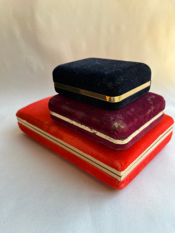 Vintage Felt Jewelry Box Collection, Earring Case - image 1