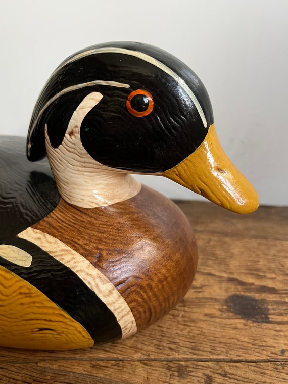 Vintage Ceramic Faux Woodgrain Duck Decoy Figure - Etsy